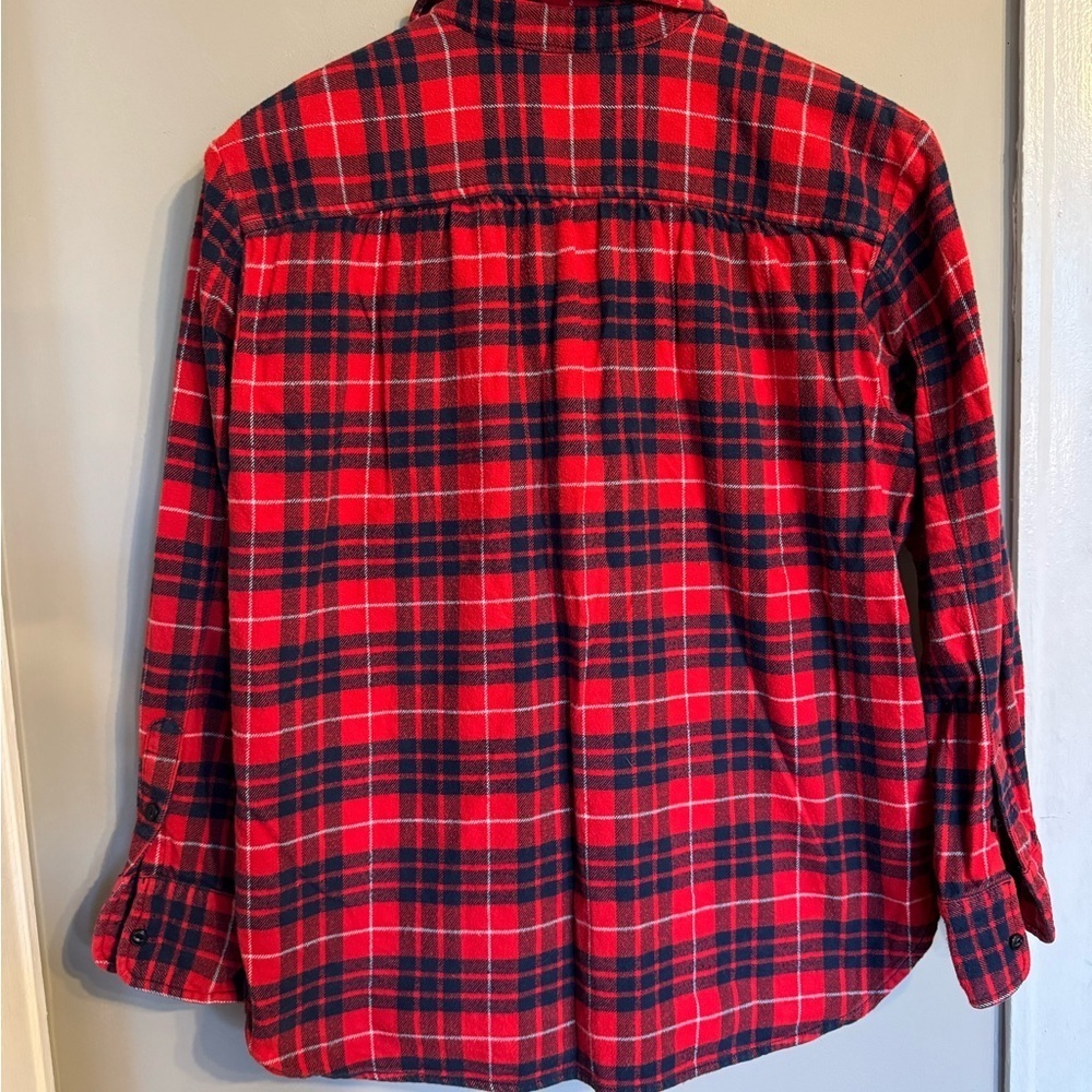Madewell Red and Black Plaid Flannel Button-Up Shirt - Picture 10 of 10